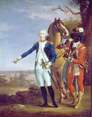 James Armistead with General Lafayette working as a spy